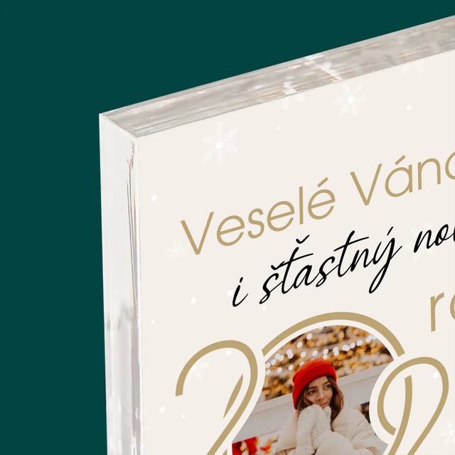 Fotokoláž: Šťastný Nový Rok - Akrylový Blok