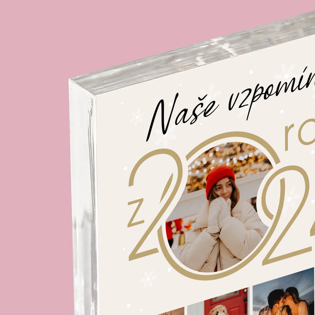 Fotokoláž: Naše Vzpomínky Z Roku - Akrylový Blok