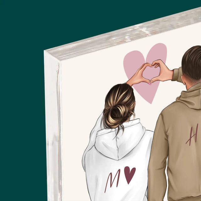 Designér Postav: Pár Srdce - Akrylový Blok