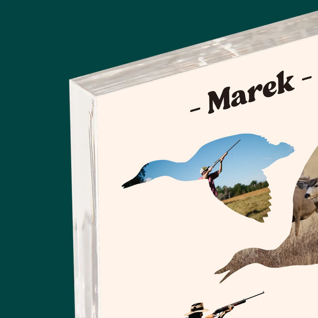 Tvar Z Fotek: Stvořený K Lovu - Akrylový Blok