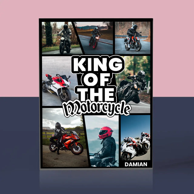Fotokoláž: King Of The Motorcycle - Akrylový Blok