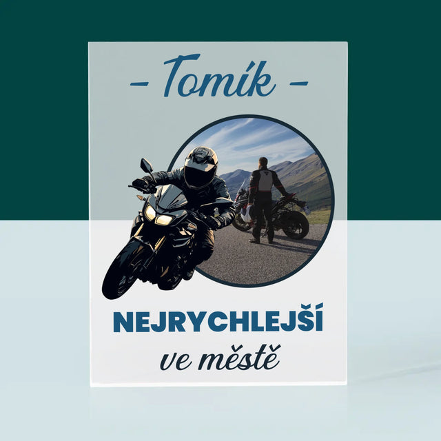 Fotka S Textem: Nejrychlejší Ve Městě - Akrylový Blok