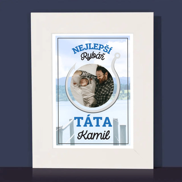 Fotka S Textem: Nejlepší Rybář Táta - Fotorámeček