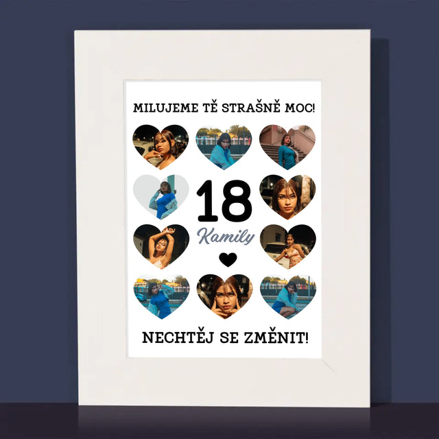 Fotokoláž: 18 Srdce - Fotorámeček