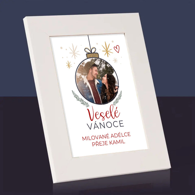 Fotka S Textem: Veselé Vánoce Ozdoba - Fotorámeček