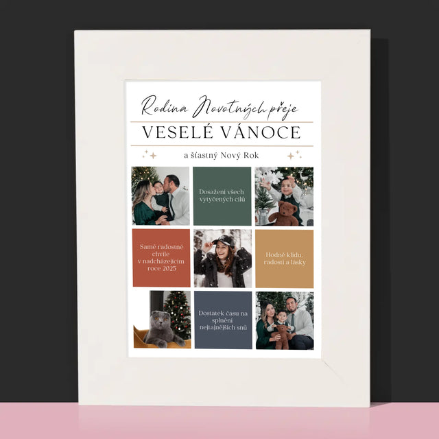 Fotokoláž: Veselé Vánoce Přání - Fotorámeček