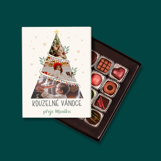 Fotokoláž: Kouzelné Vánoce Stromeček - Pralinky