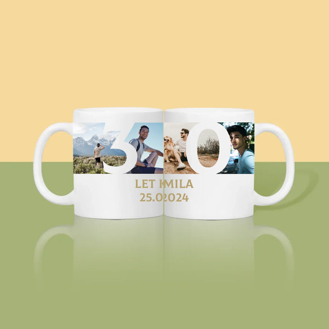 Fotokoláž: 30 Let Číslo Fotky - Hrnek