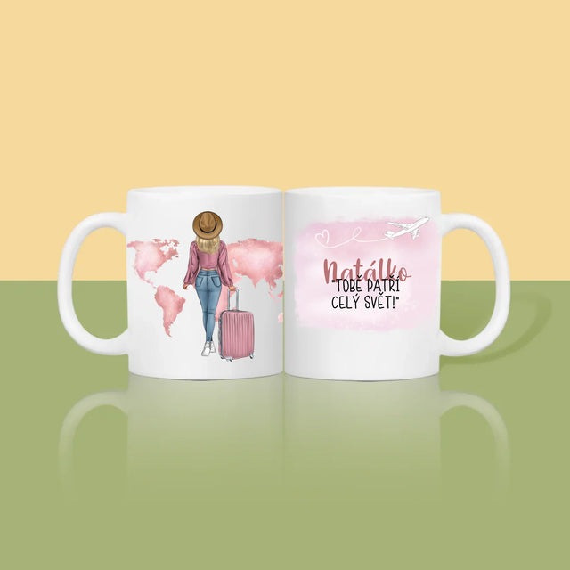 Designér Postav: Cestovatelka - Hrnek