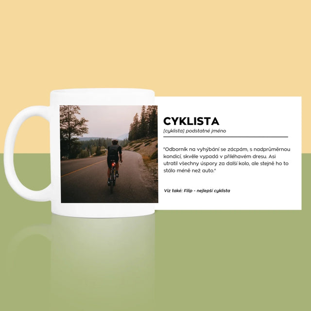 Fotka S Textem: Cyklista Definice - Hrnek
