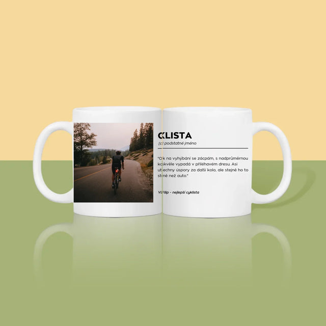 Fotka S Textem: Cyklista Definice - Hrnek