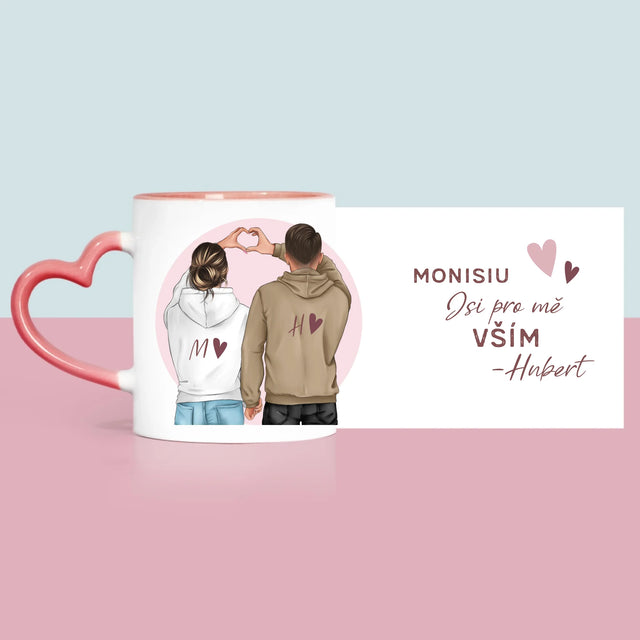 Designér Postav: Pár Srdce - Hrnek