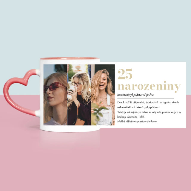 Fotokoláž: 25. Narozeniny Definice - Hrnek