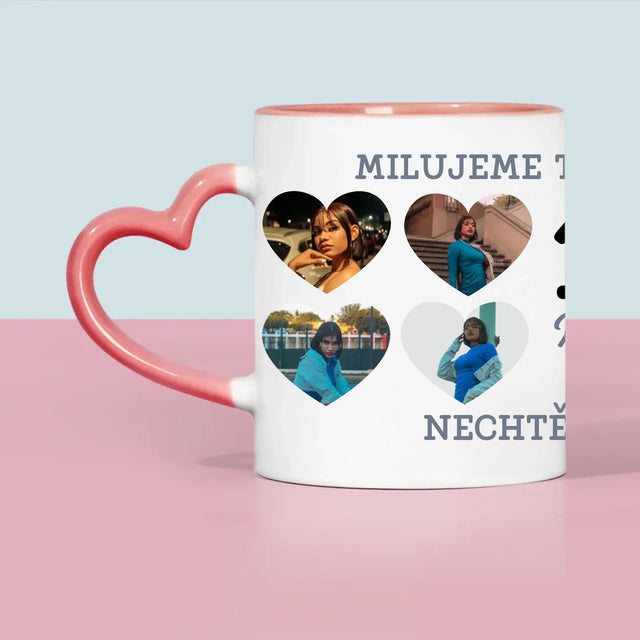 Fotokoláž: 18 Srdce - Hrnek