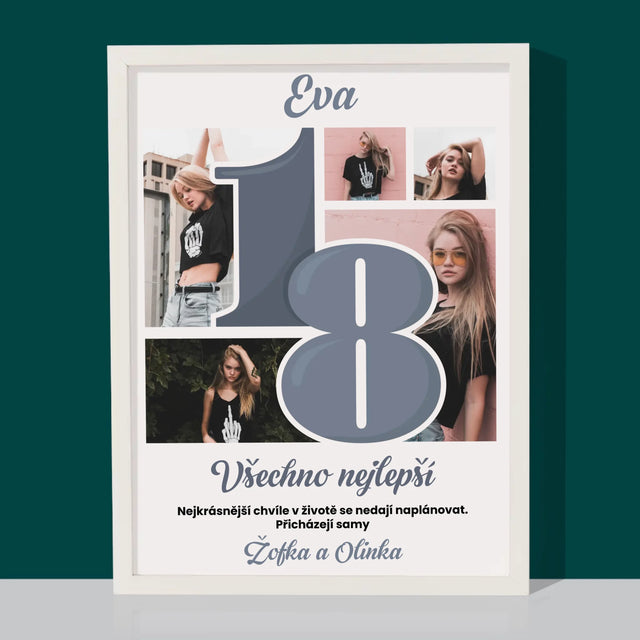 Fotokoláž: 18 Nejkrásnější Chvíle - Tisk V Rámečku