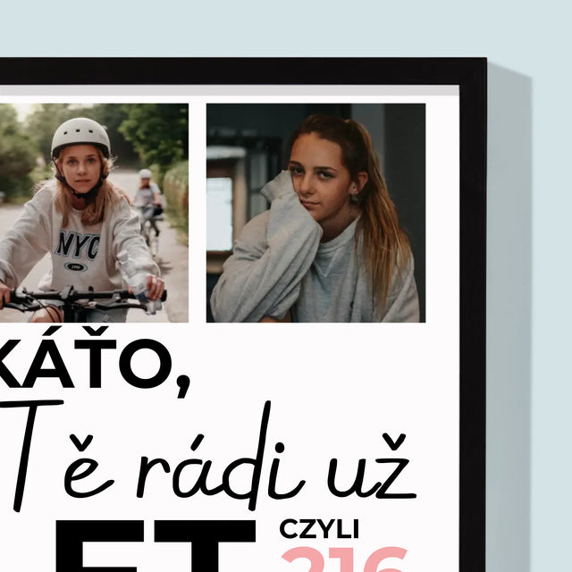 Fotokoláž: Máme Tě Rádi Už 18 Let - Tisk V Rámečku
