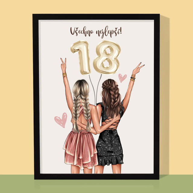 Designér Postav: Přítelkyně Osmnáctiny - Tisk V Rámečku