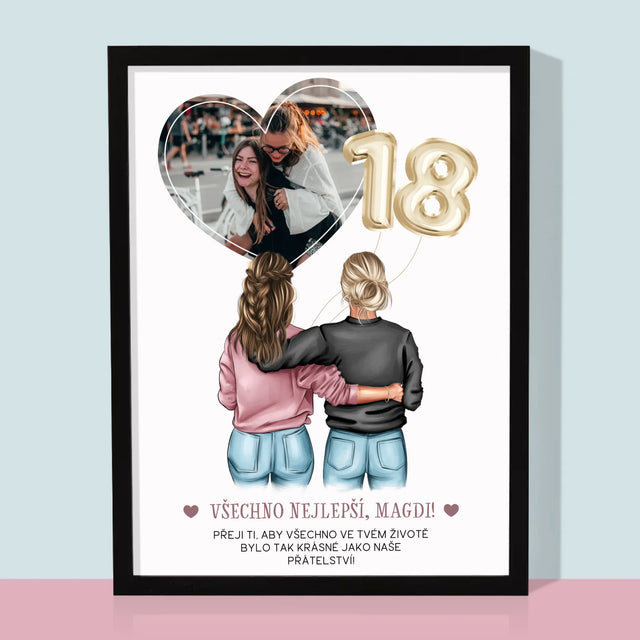 Designér Postav: 18. Narozeniny Přítelkyně - Tisk V Rámečku