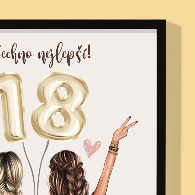 Designér Postav: Přítelkyně Osmnáctiny - Tisk V Rámečku