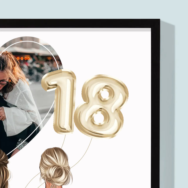 Designér Postav: 18. Narozeniny Přítelkyně - Tisk V Rámečku