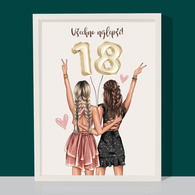 Designér Postav: Přítelkyně Osmnáctiny - Tisk V Rámečku