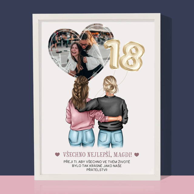 Designér Postav: 18. Narozeniny Přítelkyně - Tisk V Rámečku