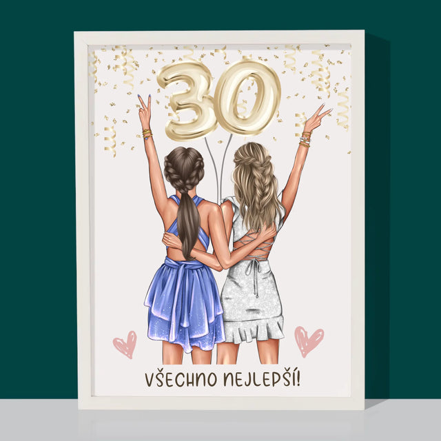 Designér Postav: Kamarádky Třicátiny - Tisk V Rámečku