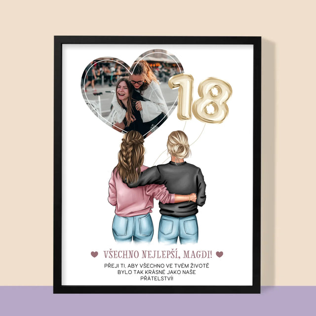 Designér Postav: 18. Narozeniny Přítelkyně - Tisk V Rámečku