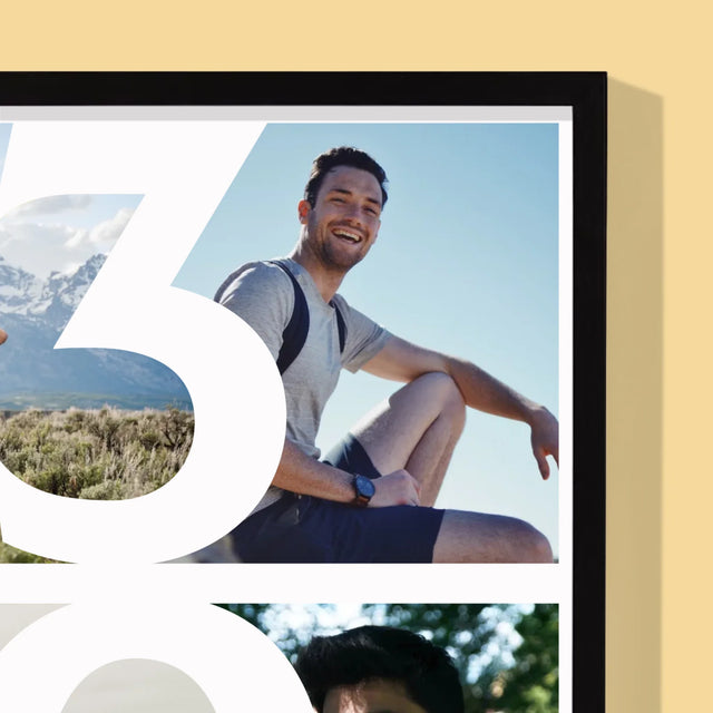 Fotokoláž: 30 Let Číslo Fotky - Tisk V Rámečku