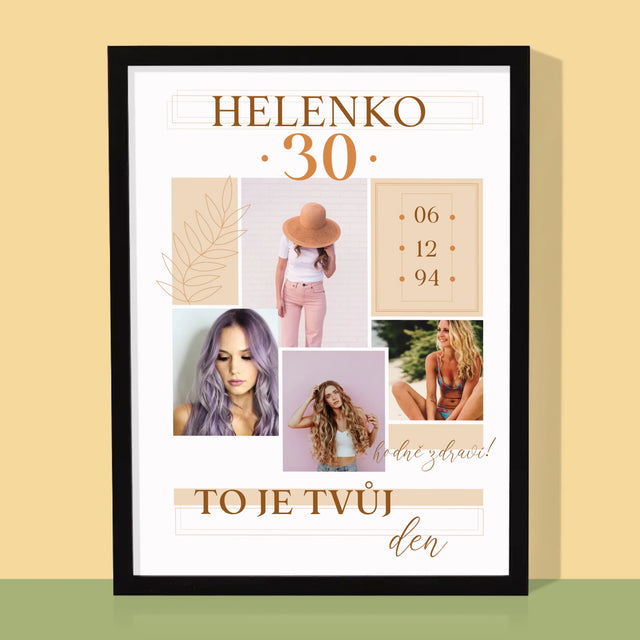 Fotokoláž: To Je Tvůj Den - Tisk V Rámečku