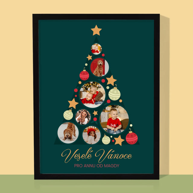 Fotokoláž: Ozdoby Na Stromeček - Tisk V Rámečku