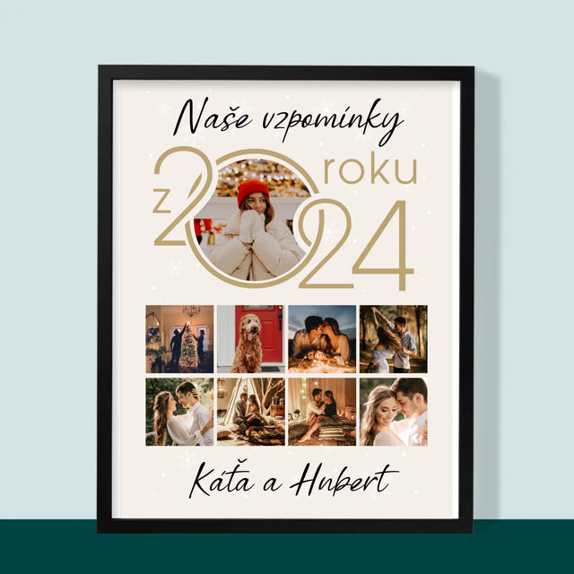 Fotokoláž: Naše Vzpomínky Z Roku - Tisk V Rámečku