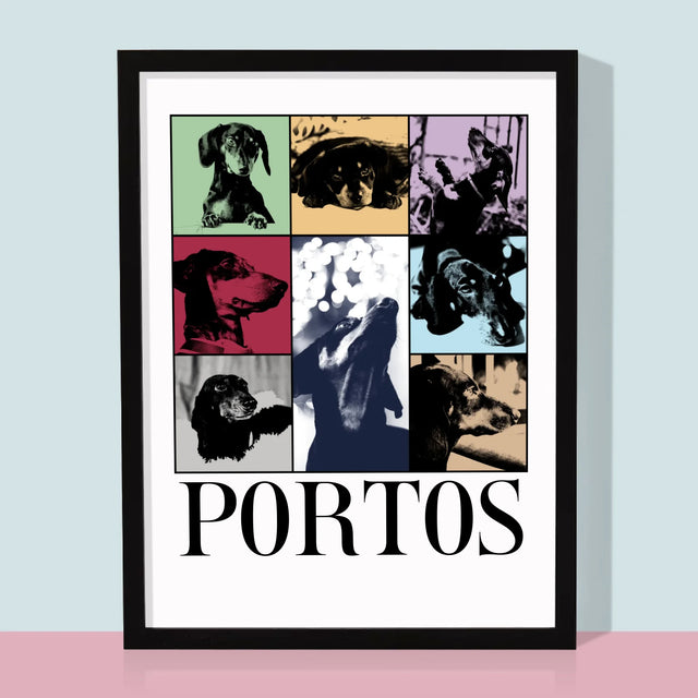 Fotokoláž: Štěně Jak Taylor - Tisk V Rámečku