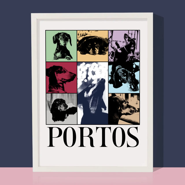 Fotokoláž: Štěně Jak Taylor - Tisk V Rámečku