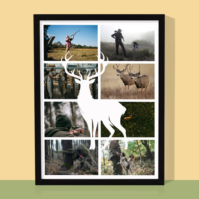 Fotokoláž: Lovec - Tisk V Rámečku