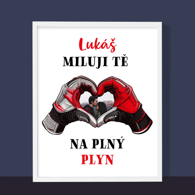 Fotka S Textem: Miluji Tě Na Plný Plyn - Tisk V Rámečku