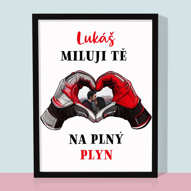 Fotka S Textem: Miluji Tě Na Plný Plyn - Tisk V Rámečku