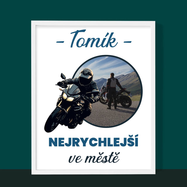 Fotka S Textem: Nejrychlejší Ve Městě - Tisk V Rámečku