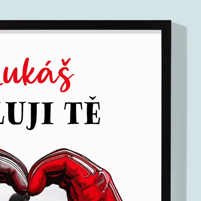 Fotka S Textem: Miluji Tě Na Plný Plyn - Tisk V Rámečku