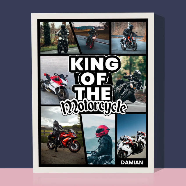 Fotokoláž: King Of The Motorcycle - Tisk V Rámečku