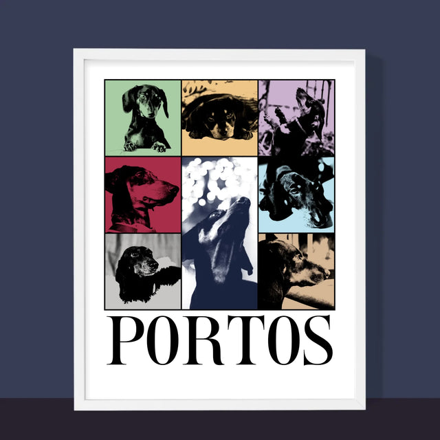 Fotokoláž: Štěně Jak Taylor - Tisk V Rámečku