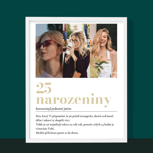Fotokoláž: 25. Narozeniny Definice - Tisk V Rámečku