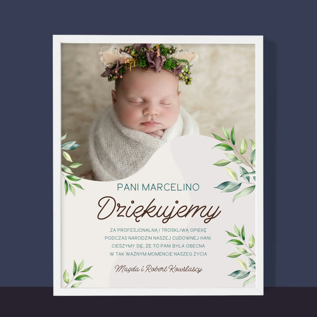 Fotka S Textem: Poděkování Porodní Asistentce - Tisk V Rámečku