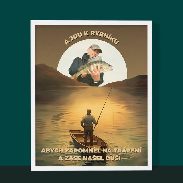 Fotka S Textem: A Jdu K Rybníku - Tisk V Rámečku