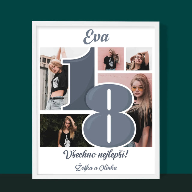 Fotokoláž: 18 Nejkrásnější Chvíle - Tisk V Rámečku