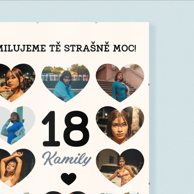Fotokoláž: 18 Srdce - Plakát