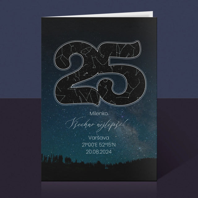 Hvězdná Mapa: Hvězdy K 25. Narozeninám - Přání