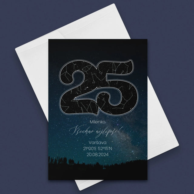 Hvězdná Mapa: Hvězdy K 25. Narozeninám - Přání