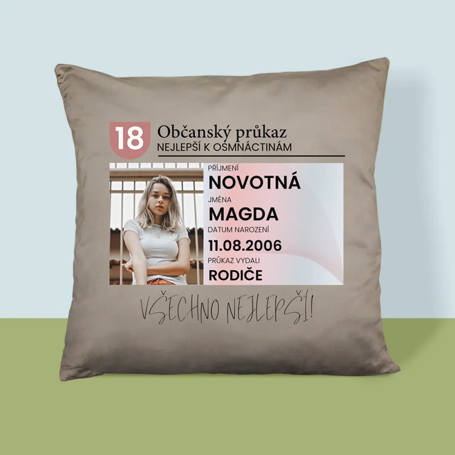 Fotka S Textem: Občanský Průkaz - Polštář