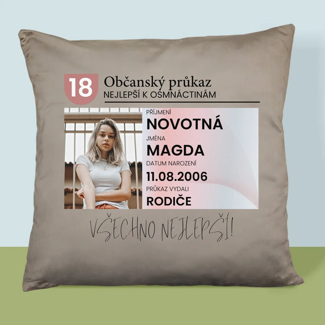 Fotka S Textem: Občanský Průkaz - Polštář